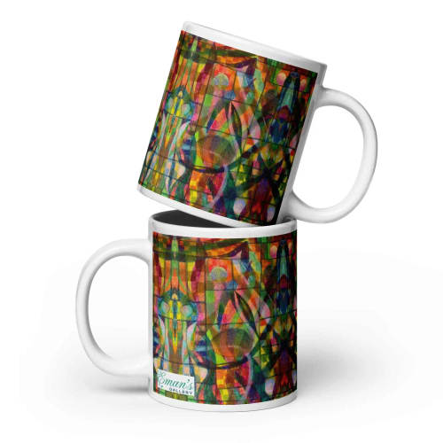 Coffee Mug - Organic Life - Abstract Colorful Geometric Art | Work by Eman's Gallery
