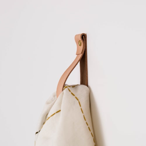 Medium Leather Wall Strap [Flat End] | Storage by Keyaiira | leather + fiber | Artist Studio in Santa Rosa