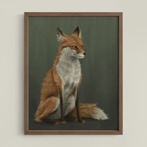 The Woodland Fox - Green Edition | Prints by The Ugly Cat Studio