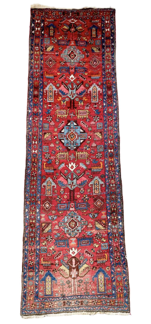 UNBELIEVABLY CHARMING Vintage Tribal Runner w/ Nomadic Motif | Runner Rug in Rugs by The Loom House