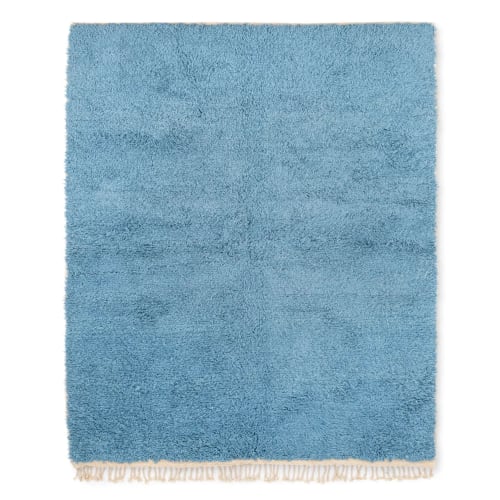 handmade berber moroccan boujad rug, blue rug | Area Rug in Rugs by Benicarpets