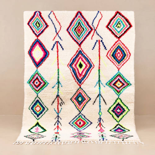 Handmade moroccan azilal rug, shep wool rug | Area Rug in Rugs by Benicarpets