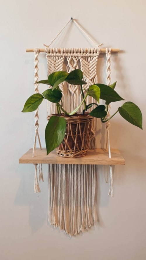 Macrame Wall Hanging Shelf- "Madison" | Wall Hangings by Rosie the Wanderer