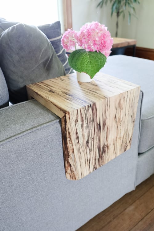 Spalted Maple Armrest Table | End Table in Tables by Hazel Oak Farms