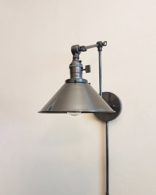 Plug in Swinging Adjustable Wall Light - Industrial Sconce | Sconces by Retro Steam Works