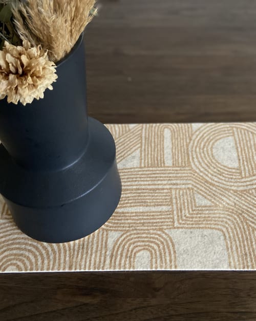 Table Runner Merino Wool Felt 'Rake' Bamboo | Linens & Bedding by Lorraine Tuson