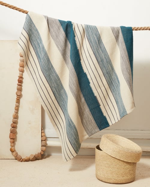 Pantelhó Baby Blanket - Cerulean + Sage | Throw in Linens & Bedding by MINNA