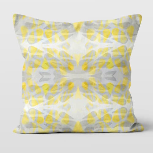 Birdie Cotton Linen Throw Pillow Cover | Pillows by Brandy Gibbs-Riley