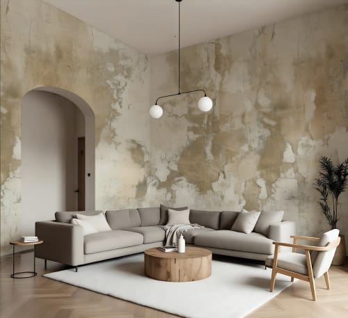 Castle Walls II - Luxe Textured  Luxury Wallpaper Murals | Wall Treatments by Elle H
