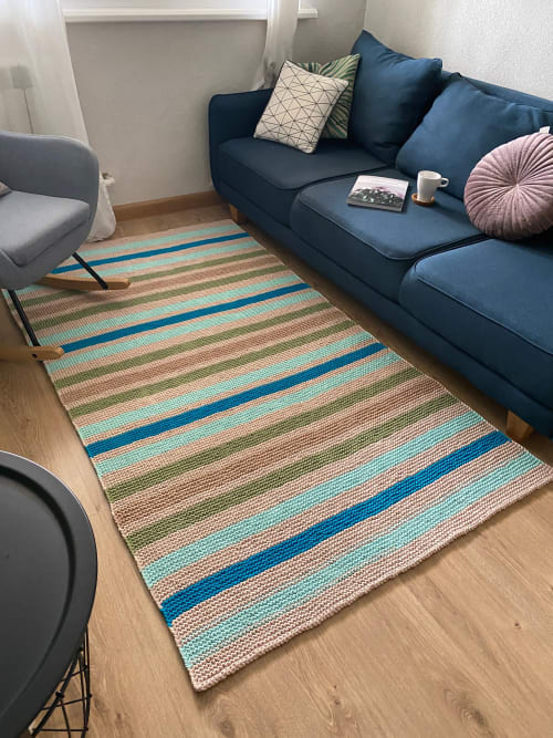 Rectangular stripped rug | custom colors and design | Rugs by Anzy Home