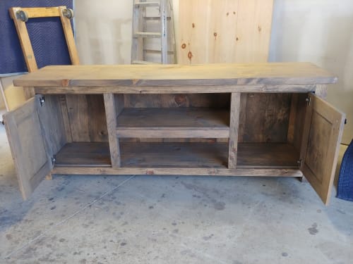 Model #1022 - Custom Media Entertainment Center | Media Console in Storage by Limitless Woodworking