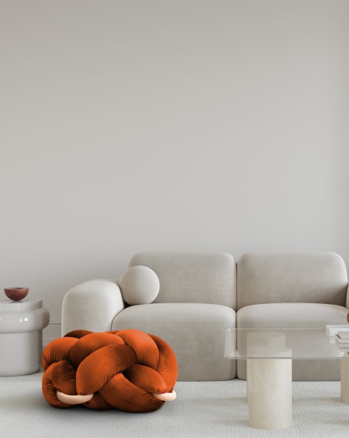(L) Copper Velvet Knot Floor Cushion | Pillows by Knots Studio