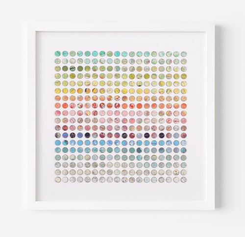 Three Hundred and Twenty Four Rainbow Map Dots Collage | Paintings by Amelia Coward