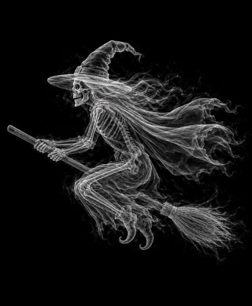 EXPOSED HALLOWEEN — WITCH ON BROOM | Decorative Objects by Exposedart