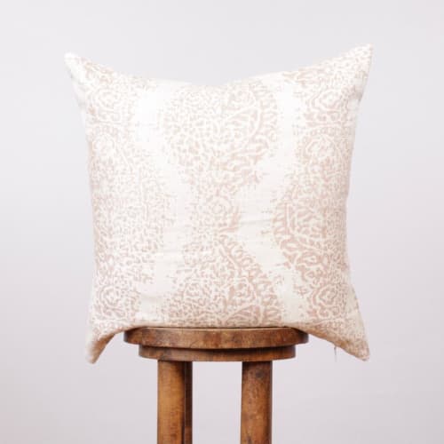 Blush & Cream Woven Medallion Decorative Pillow 20x20 | Pillows by Vantage Design