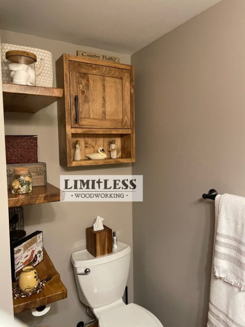 Model #1051 - Custom Over The Toilet Storage Cabinet | Storage by Limitless Woodworking