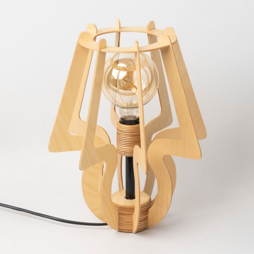 La tradi - Wooden table lamp (Price taxes included) | Lamps by Slice of wood / Tranche de bois