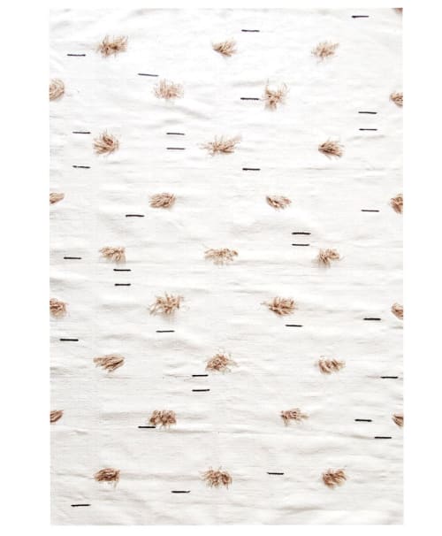 Soft Sand White Handwoven Cotton Rug | Area Rug in Rugs by Mumo Toronto Inc