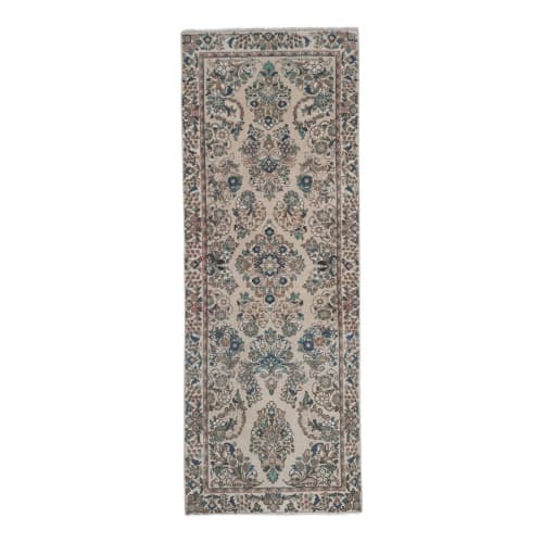 1970s Vintage Floral Turkish Runner Rug 2'4'' x 6'4'' | Rugs by Vintage Pillows Store