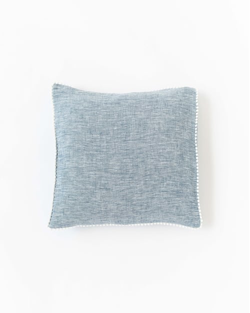 Cushion Cover With Pom Poms | Pillows by MagicLinen