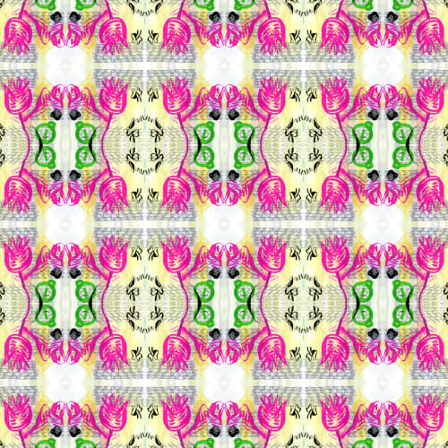 Tolipa Gesheriara, Fuchsia | Fabric in Linens & Bedding by Philomela Textiles & Wallpaper