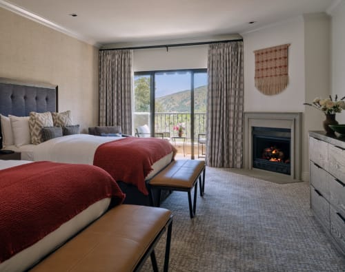 Scallop Block Print Fringe Wall Hanging in Terra Cotta | Wall Hangings by Julia Canright | Ojai Valley Inn in Ojai