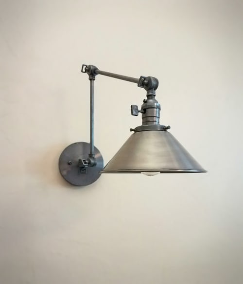 Swinging Adjustable Wall Light - Industrial Brass Sconce | Sconces by Retro Steam Works