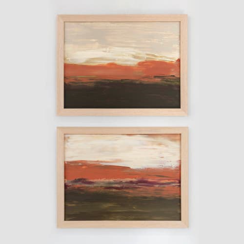 Saffron Earth No. 1 and No. 2 - Original Set | Paintings by Julia Contacessi Fine Art