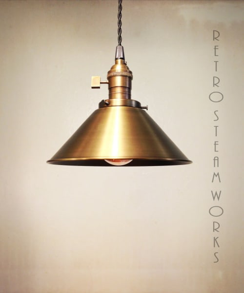 Ceiling Pendant Light  - Antique Brass Finish Hanging Loft | Pendants by Retro Steam Works