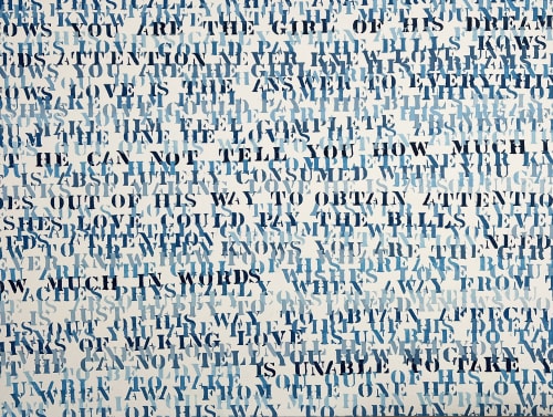 Words of Love 40"x30" | Mixed Media in Paintings by Emeline Tate