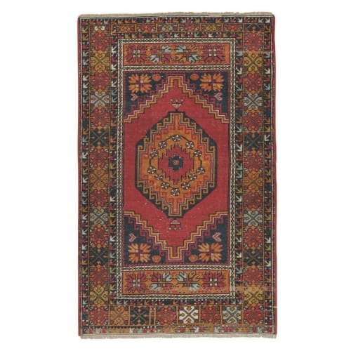 Vintage Hand-Knotted Anatolian Village Rug, Traditional Wool | Rugs by Vintage Pillows Store