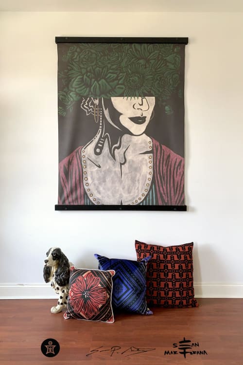 Portrait of Regina • Large Fabric Textile Wall Hanging Print | Tapestry in Wall Hangings by Sean Martorana