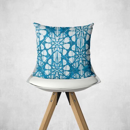 Batik Tock Throw Pillow | Pillows by Odd Duck Press