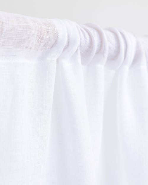 Sheer Rod Pocket Linen Curtain Panel (1 Pcs) | Curtains & Drapes by MagicLinen