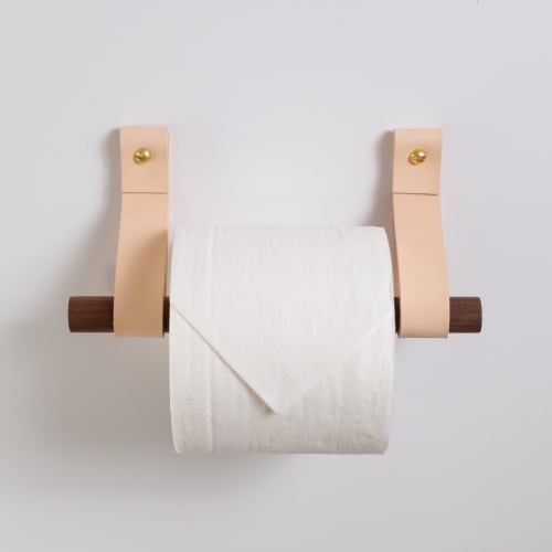 Toilet Paper Holder Kit [Flat End] | Rack in Storage by Keyaiira | leather + fiber | Artist Studio in Santa Rosa