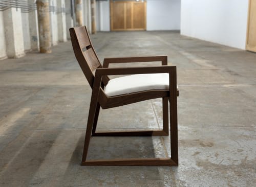 Minimalist Hardwood Lounge Chair: Modern Accent Armchair, Handmade in USA | Chairs by Marco Bogazzi