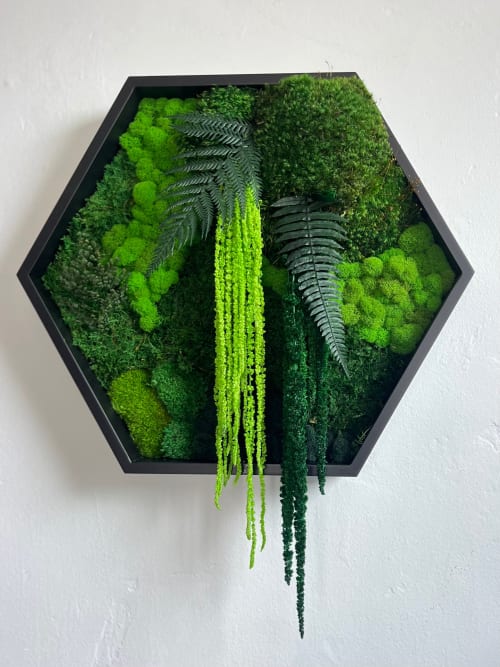 Hexagon Botanical Gardens | Wall Hangings by Moss Art Installations