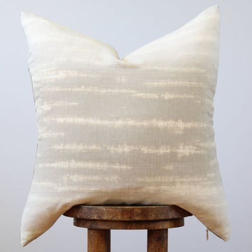 Tie Dye Linen with Vintage Army Fabric 22x22 | Pillows by Vantage Design