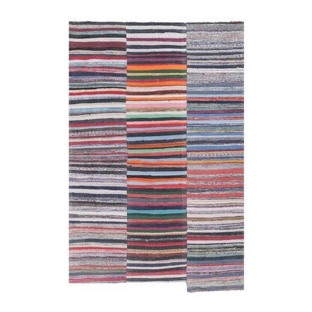 Vintage Striped Cotton Kilim Rug 7'5'' X 11'5'' | Rugs by Vintage Pillows Store