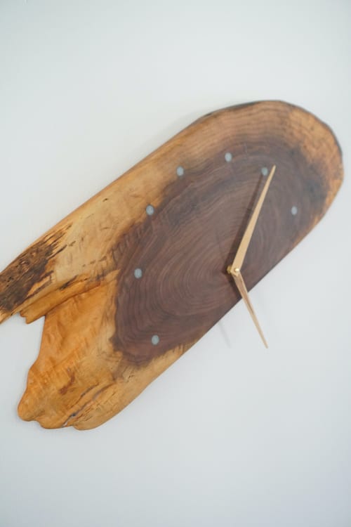 Life Cycle Raw Edge Wood Clock | Decorative Objects by iReclaimed Furniture Co