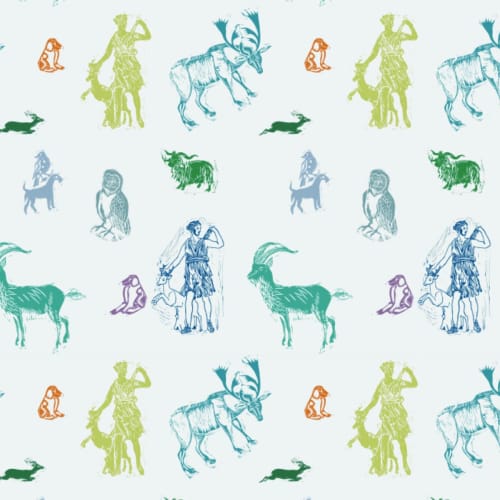 Virgin Forest, Stone | Fabric in Linens & Bedding by Philomela Textiles & Wallpaper
