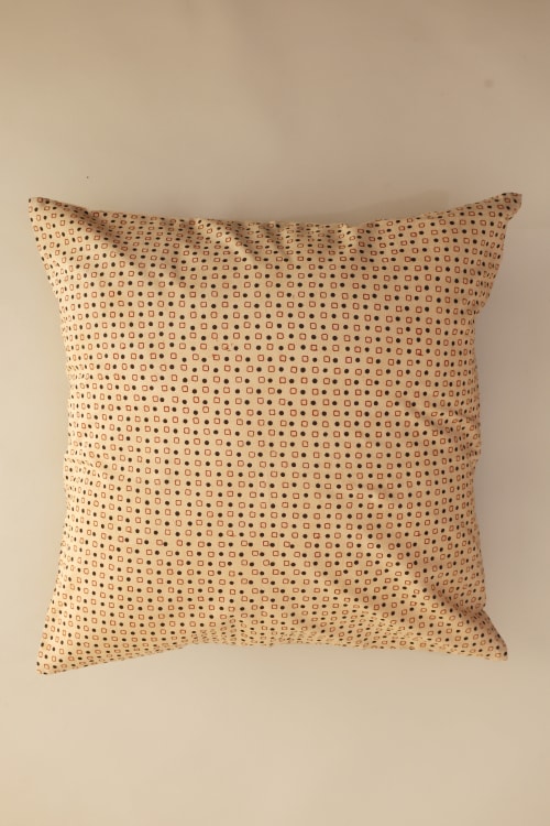 Soft Field Kalamkari Pillow | Pillows by Ninéh