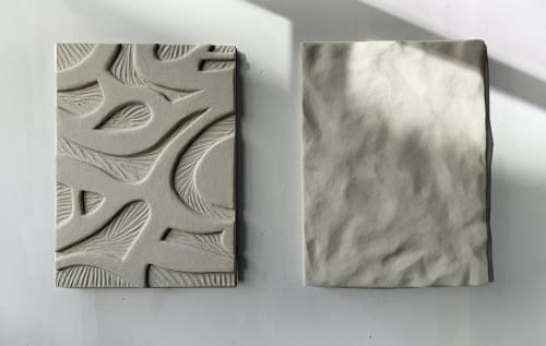 Diptych Wall Art Set (2 pieces) - Modern Textured Plaster Sculptures - Beige Decor - Housewarming Gift - Japandi Style Design | Wall Hangings by Vaiva Art Atelier