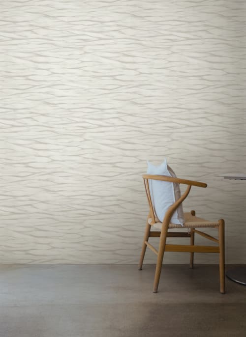Shibori Wave Wallpaper in Light Taupe | Wall Treatments by Eso Studio Wallpaper & Textiles