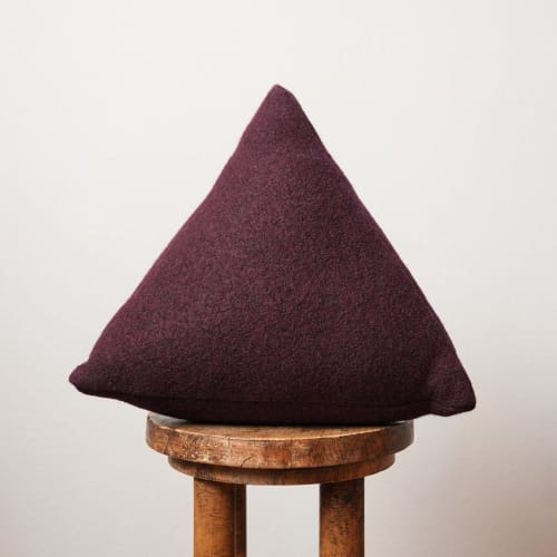 Plum Wool 14 H Triangle Pillow | Pillows by Vantage Design