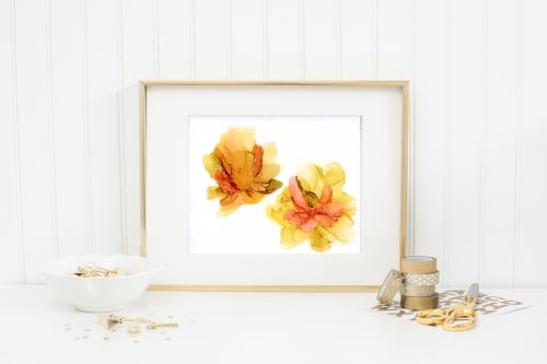 saffron blooms | abstract original art | Watercolor Painting in Paintings by Megan Spindler