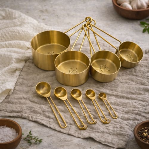 Sorrento Gold Measuring Cups & Spoons Set | Utensils by Busa Designs