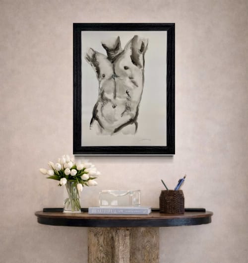 Torso of Lukas | Watercolor Painting in Paintings by John Velo Studio