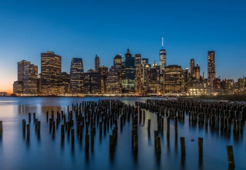 Brooklyn Bridge Park of Manhattan, NY At Dusk | Photography by Richard Silver Photo