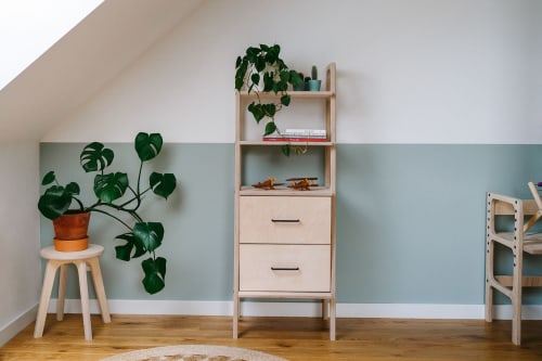 Ladder bookshelf, Scandinavian furniture, Japandi | Storage by Plywood Project